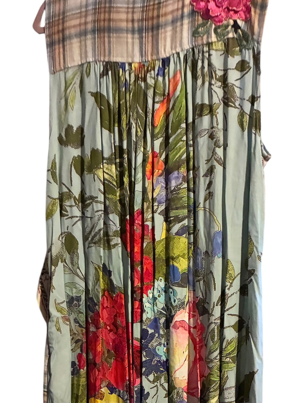 Aratta Plaid & Floral Maxi Dress XL NWT - Picture 4 of 5